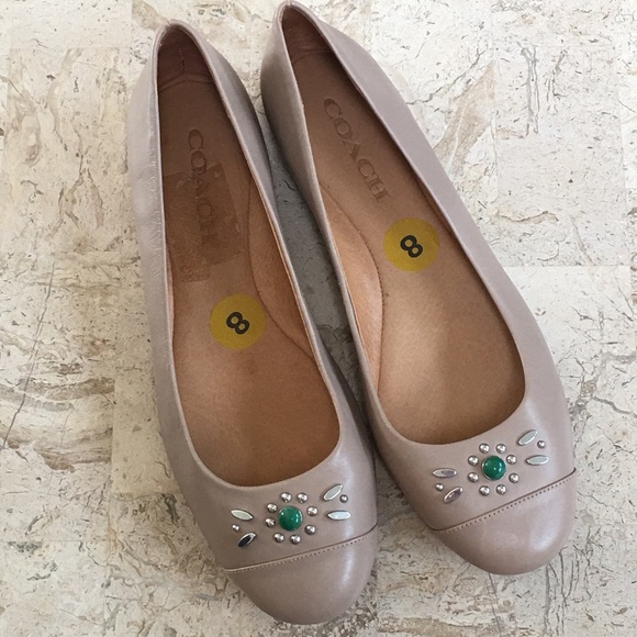 All Leather Embellished Flat Farrell slip on Coach - Picture 1 of 11